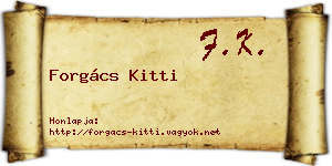 Forgács Kitti névjegykártya
